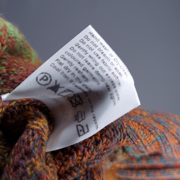 The Pyramid Collection Cardigan Sweater 2X 3X Cableknit Multicolor Elbow Puff Sl - Picture 7 of 9